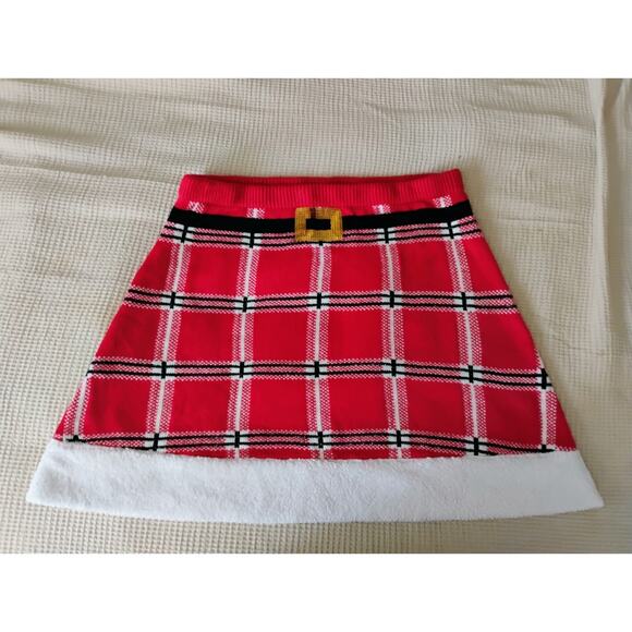 XXL Plaid "Santa" Skirt. Christmas. Holiday. Winter. Cheer. Ugly Sweater. - Picture 1 of 11